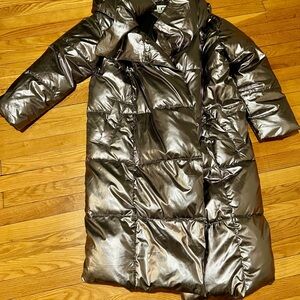 UGG Metallic Gray Puffer Coat